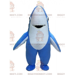 Costume da mascotte gigante squalo blu e bianco BIGGYMONKEY™ -