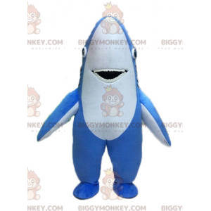 Jätteblå och vit haj BIGGYMONKEY™ maskotdräkt - BiggyMonkey