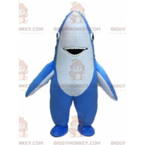 Costume da mascotte gigante squalo blu e bianco BIGGYMONKEY™ -