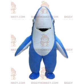 Traje de mascote gigante de tubarão azul e branco BIGGYMONKEY™