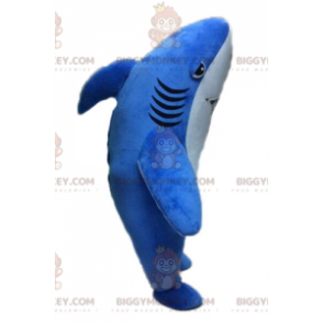 Costume da mascotte gigante squalo blu e bianco BIGGYMONKEY™ -