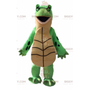 Costume de mascotte BIGGYMONKEY™ de tortue verte et beige