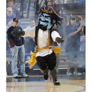 Blauer Pirat BIGGYMONKEY™ Maskottchen-Kostüm in traditioneller