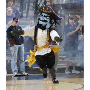 Blauwe piraat BIGGYMONKEY™ mascottekostuum in traditionele