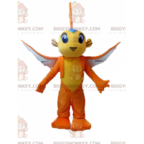 Fliegende Fische BIGGYMONKEY™ Maskottchen-Kostüm in Gelb und