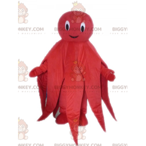 Costume de mascotte BIGGYMONKEY™ de pieuvre de poulpe rouge