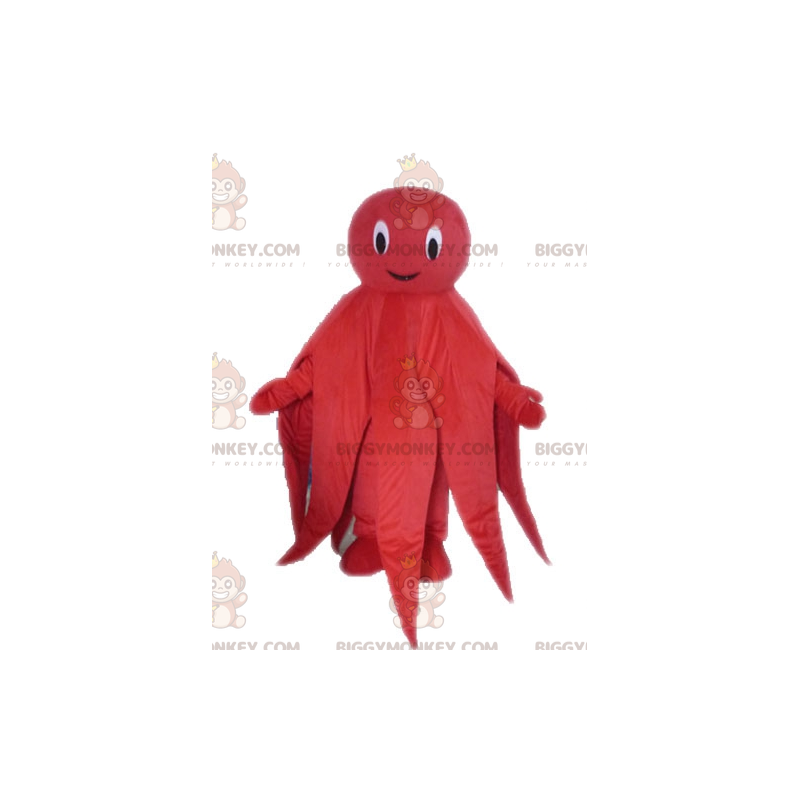 Costume de mascotte BIGGYMONKEY™ de pieuvre de poulpe rouge