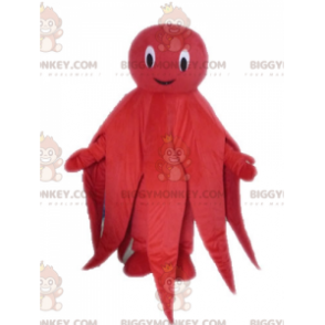 Costume de mascotte BIGGYMONKEY™ de pieuvre de poulpe rouge