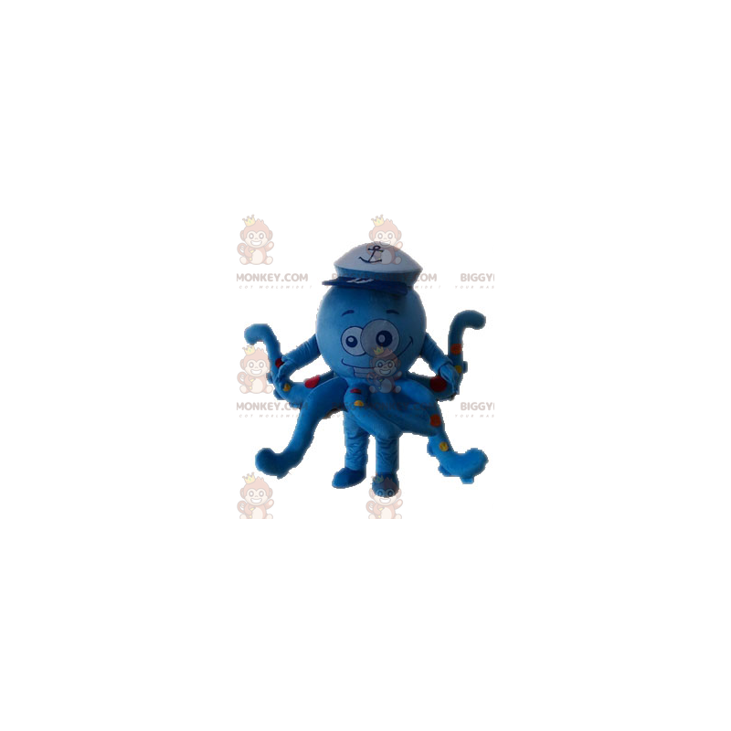 Costume de mascotte BIGGYMONKEY™ de pieuvre de poulpe bleu à