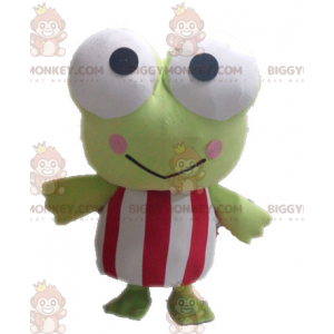 Costume de mascotte BIGGYMONKEY™ de grenouille verte géante et