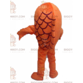 Costume da mascotte BIGGYMONKEY™ pesce arancione e bianco.