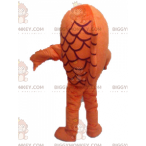 Disfraz de mascota BIGGYMONKEY™ de pez naranja y blanco.