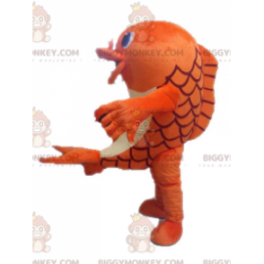 Orange and White Fish BIGGYMONKEY™ Mascot Costume. Dolphin