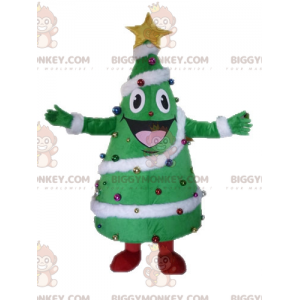 Fantasia de mascote BIGGYMONKEY™ decorada com árvore de Natal