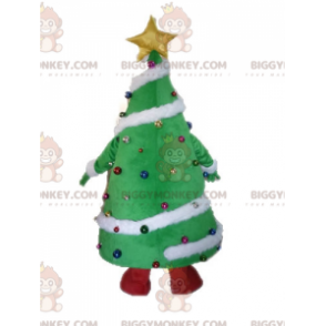 Costume de mascotte BIGGYMONKEY™ de sapin de Noël décoré géant