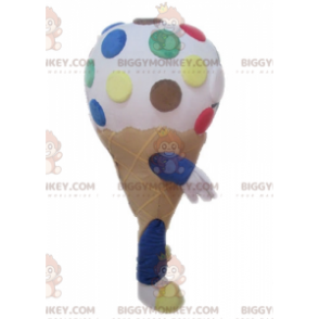 Costume da mascotte cono gelato gigante BIGGYMONKEY™. Costume