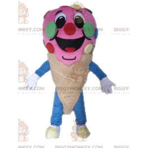 Disfraz de mascota Pink Ice Cream Cone BIGGYMONKEY™. Disfraz de