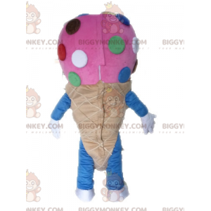 Disfraz de mascota Pink Ice Cream Cone BIGGYMONKEY™. Disfraz de