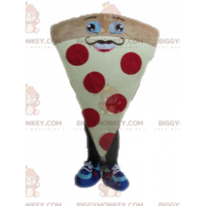 Giant Pizza BIGGYMONKEY™ Maskottchenkostüm. Pizzastück