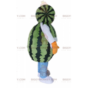 Giant Watermelon BIGGYMONKEY™ Mascot Costume. Green Fruit