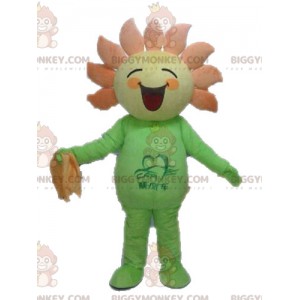 Costume de mascotte BIGGYMONKEY™ de fleur jaune et orange