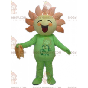 Costume de mascotte BIGGYMONKEY™ de fleur jaune et orange