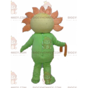 Costume de mascotte BIGGYMONKEY™ de fleur jaune et orange