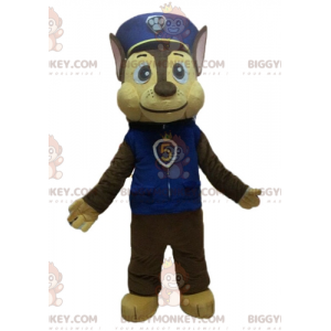 BIGGYMONKEY™ Mascot Costume Brown Dog In Police Uniform -