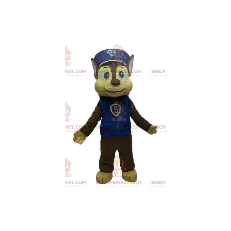 Kostým maskota BIGGYMONKEY™ Hnědý pes v policejní uniformě –