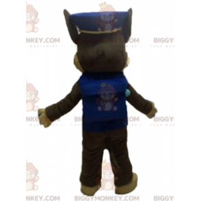 BIGGYMONKEY™ Maskotdräkt Brun hund i polisuniform - BiggyMonkey