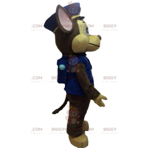 Costume de mascotte BIGGYMONKEY™ de chien marron en uniforme de