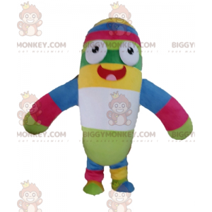 Costume de mascotte BIGGYMONKEY™ de peluche multicolore.