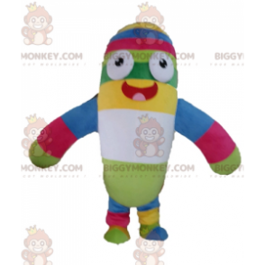 Costume de mascotte BIGGYMONKEY™ de peluche multicolore.