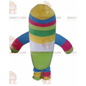 Traje de mascote BIGGYMONKEY™ de pelúcia multicolorida. Traje