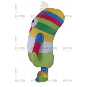 Traje de mascote BIGGYMONKEY™ de pelúcia multicolorida. Traje