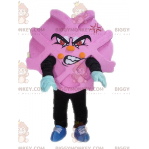 BIGGYMONKEY™ růžový a černý reklamní kostým maskota. Kostým