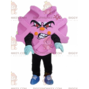 BIGGYMONKEY™ costume da mascotte promozionale rosa e nero.