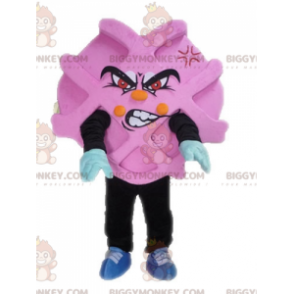 Costume de mascotte BIGGYMONKEY™ publicitaire rose et noire.