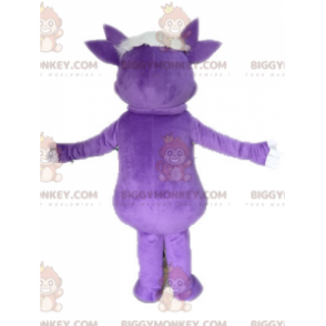 Στολή μασκότ δεινοσαύρων BIGGYMONKEY™ πουά. Στολή μασκότ Purple