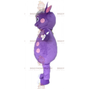 Polka Dot Dinosaur BIGGYMONKEY™ Mascot Costume. Purple Creature