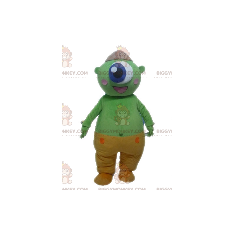 Groen Alien BIGGYMONKEY™-mascottekostuum. Groene Cyclops