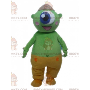 Kostým zeleného maskota vetřelce BIGGYMONKEY™. Kostým zeleného
