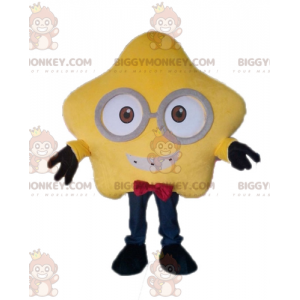 Giant Yellow Star BIGGYMONKEY™ Mascot Costume with Glasses –