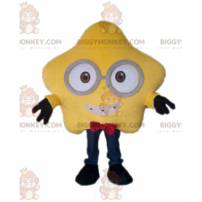 Giant Yellow Star BIGGYMONKEY™ maskotdräkt med glasögon -