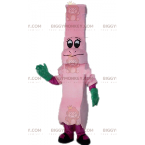 Costume da mascotte BIGGYMONKEY™ dinosauro rosa. Costume da