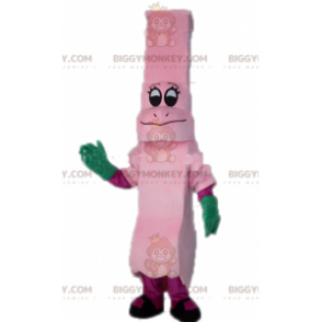 Pink dinosaur BIGGYMONKEY™ maskot kostume. Pink BIGGYMONKEY™