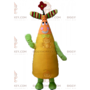 Kostým maskota BIGGYMONKEY™ s barevnými a květinovými postavami