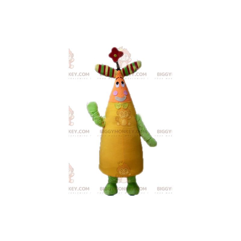 Kostým maskota BIGGYMONKEY™ s barevnými a květinovými postavami
