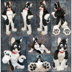 Black and White Dog BIGGYMONKEY™ Mascot Costume -