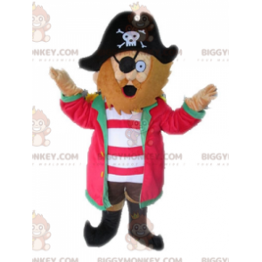 Traje de mascote de pirata BIGGYMONKEY™ com chapéu. Traje de